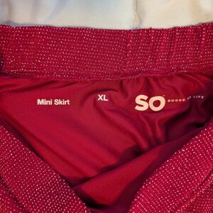 SO Red Maroon Wrap Skirt Mini XL, Fabric is a jersey knit, Excellent Condition